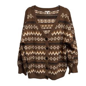 BP oversized grandpa cardigan w/cool boho pattern
